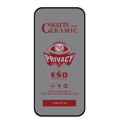 For iPhone 16 Full Coverage Frosted Privacy Ceramic Film by bashfashion