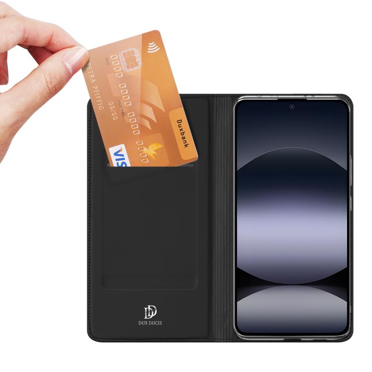 For Redmi Note 14 4G 163.25mm DUX DUCIS Skin Pro Series Flip Leather Phone Case(Black) by DUX DUCIS