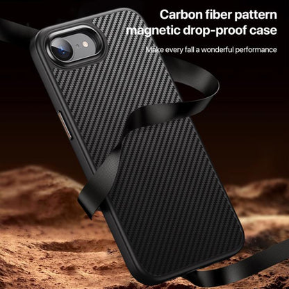 For iPhone 16e Kevlar Fiber Shockproof MagSafe Phone Case(Black) by bashfashion