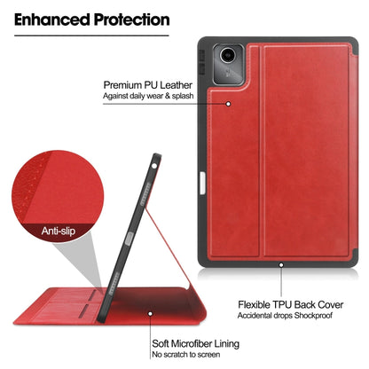 For Lenovo Tab M11/ Xiaoxin Pad 11 2024 Ultimate Pure Color Leather Smart Tablet Case(Red) by bashfashion