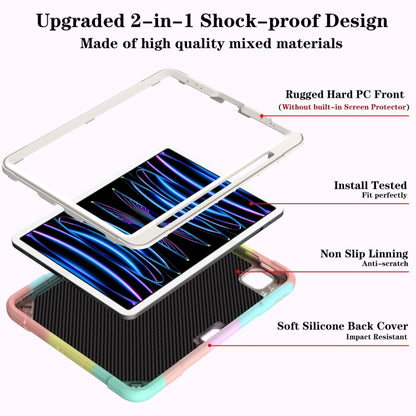 For iPad Air 2022 10.9 / Pro 11 2022 Punk Stand PC Hybrid Silicone Tablet Case with Shoulder Strap(Colorful) by bashfashion