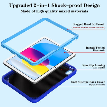 For iPad 2025 / 2022 Punk Stand PC Hybrid Silicone Tablet Case with Shoulder Strap(Blue) by bashfashion