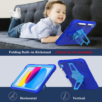 For iPad 2025 / 2022 Punk Stand PC Hybrid Silicone Tablet Case with Shoulder Strap(Blue) by bashfashion