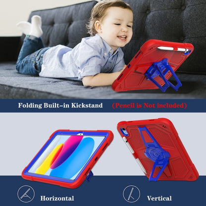 For iPad 2025 / 2022 Punk Stand PC Hybrid Silicone Tablet Case with Shoulder Strap(Red Blue) by bashfashion