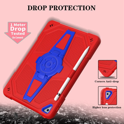 For iPad 10.2 2021 / 2020 / 2019 Punk Stand PC Hybrid Silicone Tablet Case with Shoulder Strap(Red Blue) by bashfashion