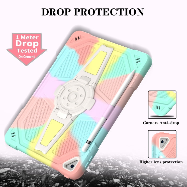 For iPad 10.2 2021 / 2020 / 2019 Punk Stand PC Hybrid Silicone Tablet Case with Shoulder Strap(Colorful) by bashfashion
