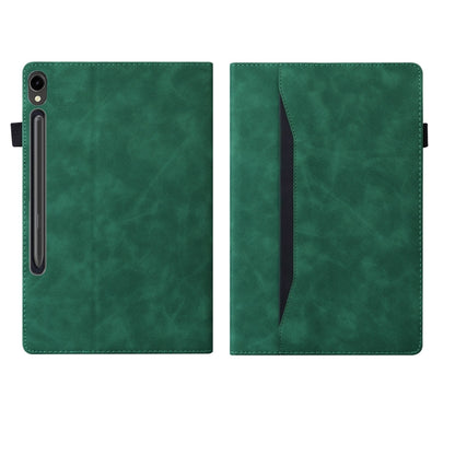 For Samsung Galaxy Tab S9+ /S8+ /S7+ Splicing Shockproof Smart Leather Tablet Case(Green) by bashfashion