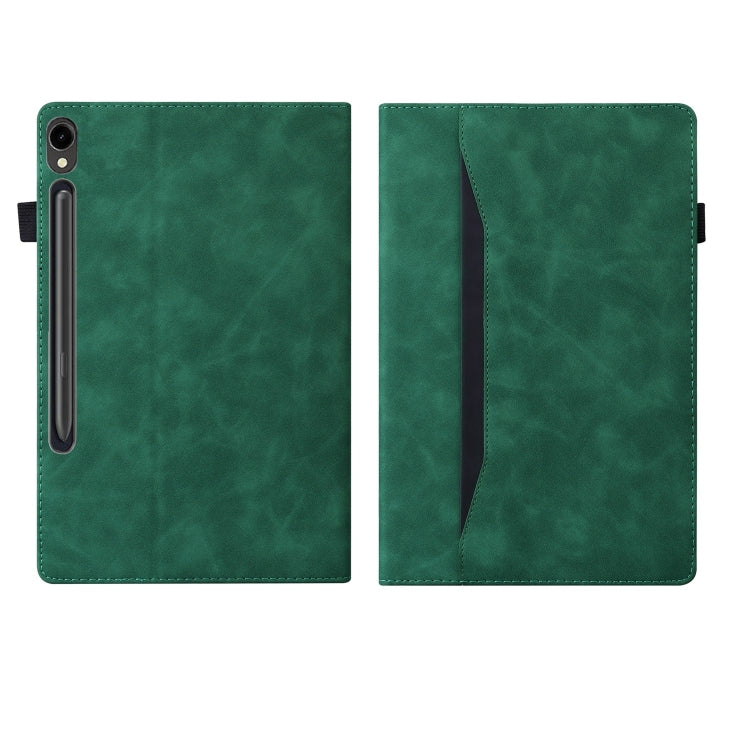 For Samsung Galaxy Tab S11 / S10 /S9 Splicing Shockproof Smart Leather Tablet Case(Green) by bashfashion