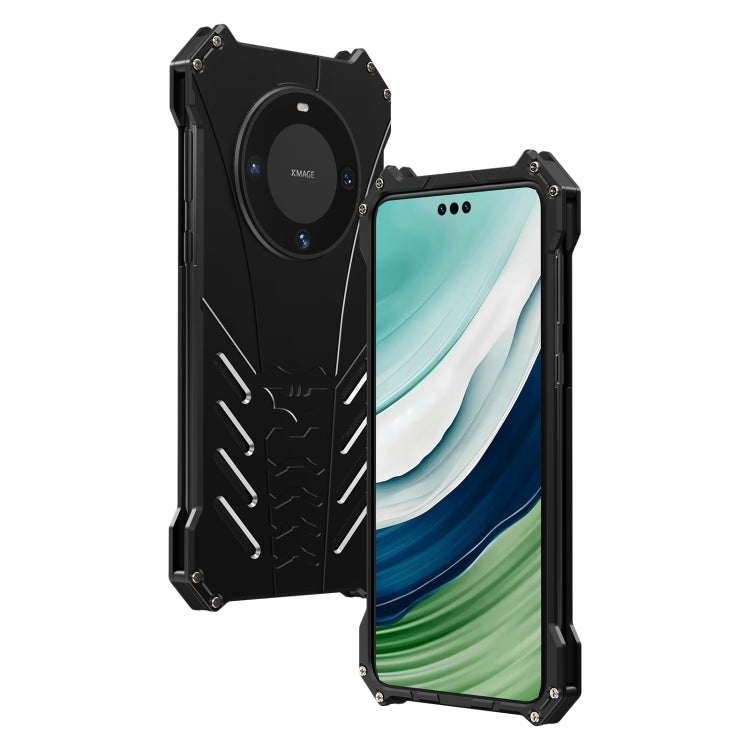 For Huawei Mate 60 R-JUST Batman Metal Mobile Phone Protective Case(Black) by R-JUST