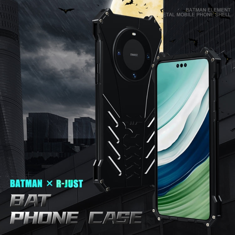 For Huawei Mate 60 R-JUST Batman Metal Mobile Phone Protective Case(Black) by R-JUST