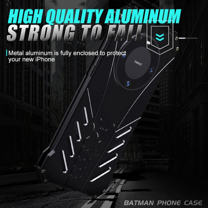 For Huawei Mate 60 Pro R-JUST Batman Metal Mobile Phone Protective Case(Black) by R-JUST