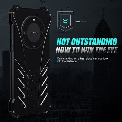 For Huawei Mate 60 Pro R-JUST Batman Metal Mobile Phone Protective Case(Black) by R-JUST