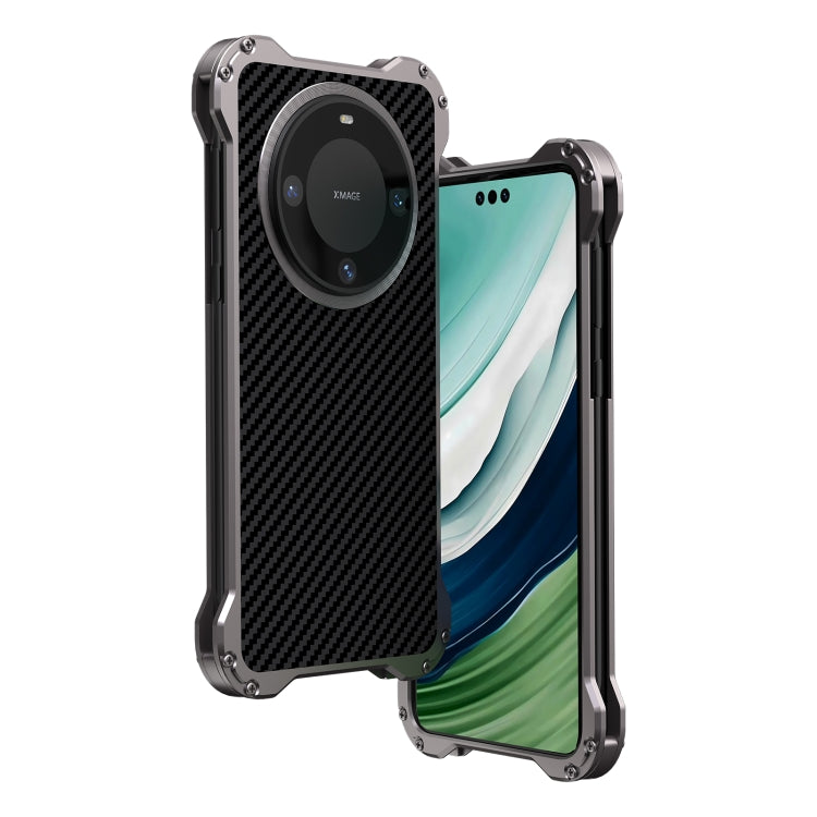 For Huawei Mate 60 R-JUST RJ51 Hollow Metal Phone Protective Case(Space Grey) by R-JUST