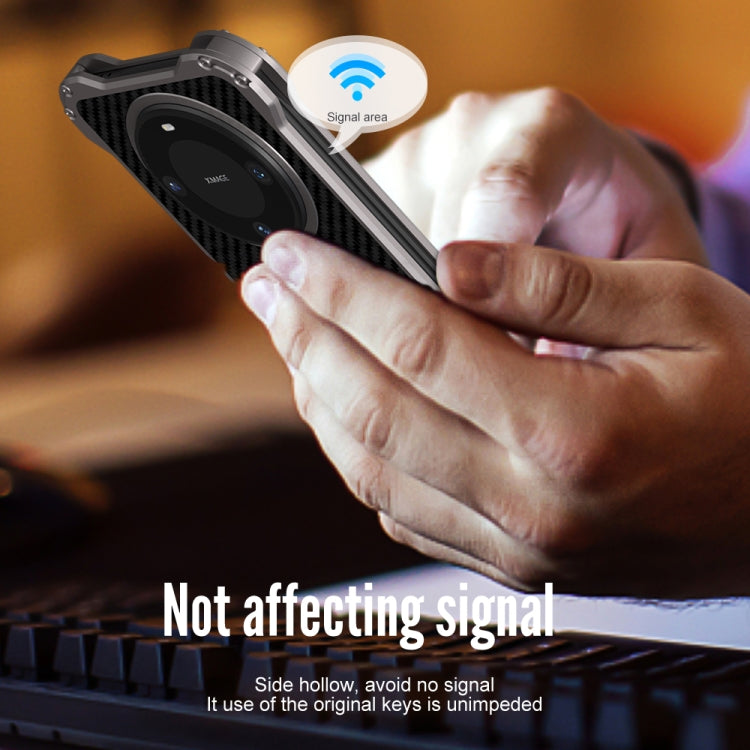 For Huawei Mate 60 R-JUST RJ51 Hollow Metal Phone Protective Case(Space Grey) by R-JUST