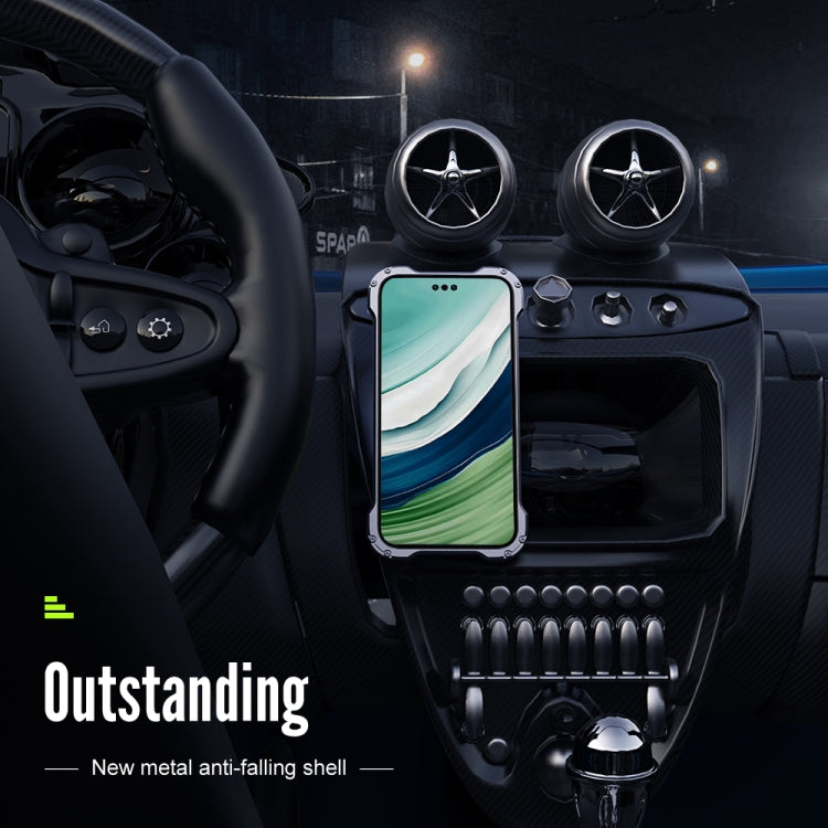 For Huawei Mate 60 Pro R-JUST RJ51 Hollow Metal Phone Protective Case(Space Grey) by R-JUST