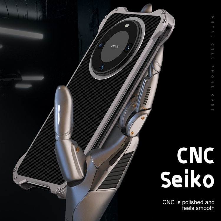 For Huawei Mate 60 Pro R-JUST RJ51 Hollow Metal Phone Protective Case(Space Grey) by R-JUST