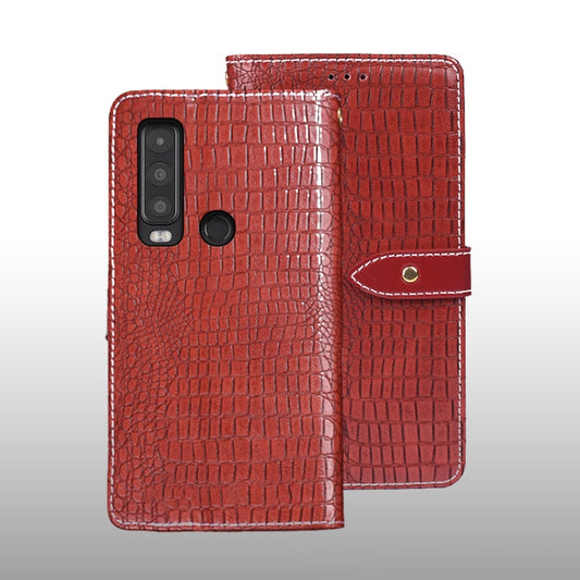 For CAT S75 idewei Crocodile Texture Leather Phone Case(Red) by idewei