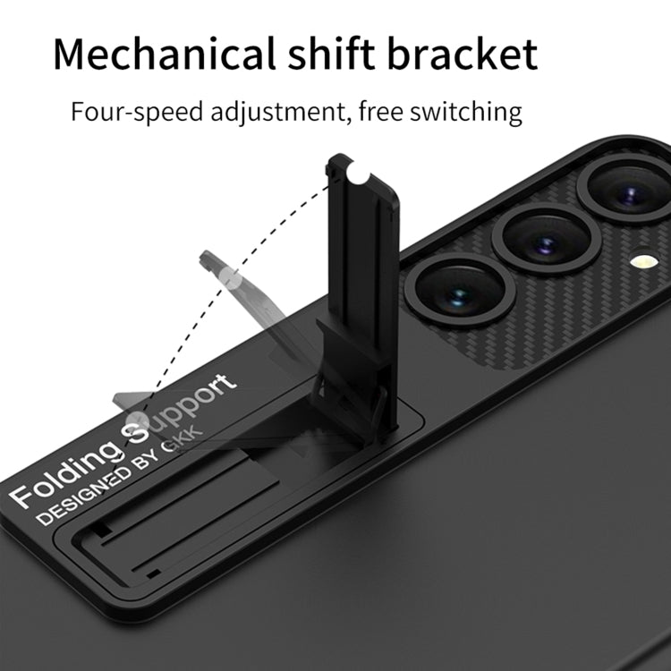 For Samsung Galaxy S24 5G GKK Ultra-thin Shockproof Phone Case with Holder(Silver) by GKK