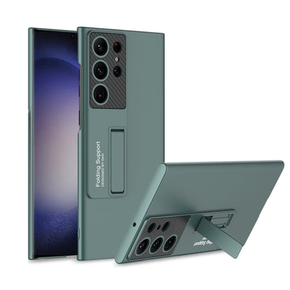 For Samsung Galaxy S24 Ultra 5G GKK Ultra-thin Shockproof Phone Case with Holder(Forest Green) by GKK