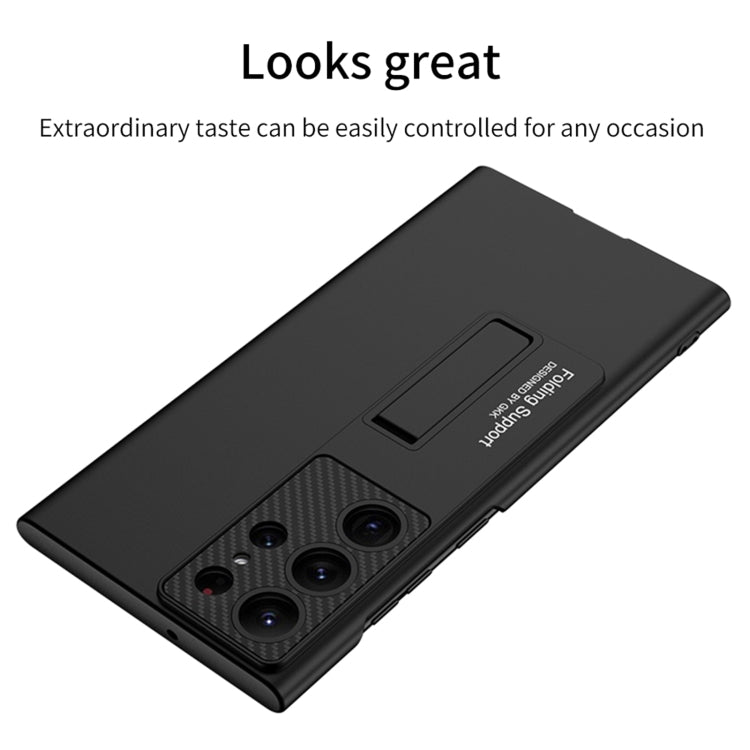 For Samsung Galaxy S24 Ultra 5G GKK Ultra-thin Shockproof Phone Case with Holder(Forest Green) by GKK