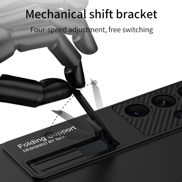 For Samsung Galaxy S24 Ultra 5G GKK Ultra-thin Shockproof Phone Case with Holder(Forest Green) by GKK