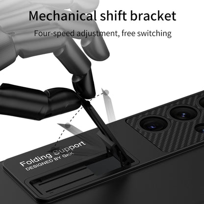 For Samsung Galaxy S24 Ultra 5G GKK Ultra-thin Shockproof Phone Case with Holder(Forest Green) by GKK