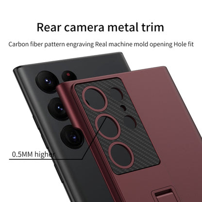 For Samsung Galaxy S24 Ultra 5G GKK Ultra-thin Shockproof Phone Case with Holder(Forest Green) by GKK