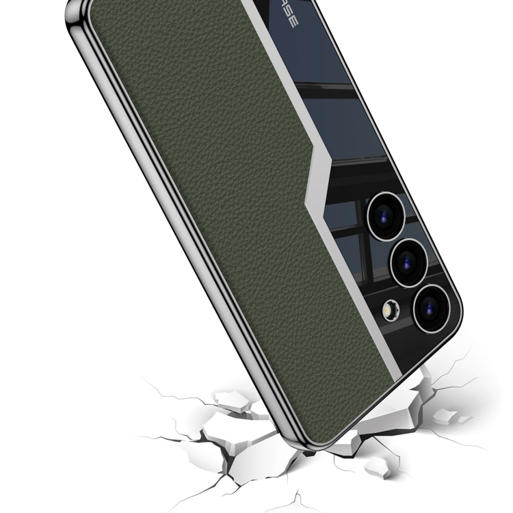 For For Samsung Galaxy S24+ 5G GKK Plating TPU + Leather Supercar Full Coverage Phone Case(Carbon Fiber) by GKK