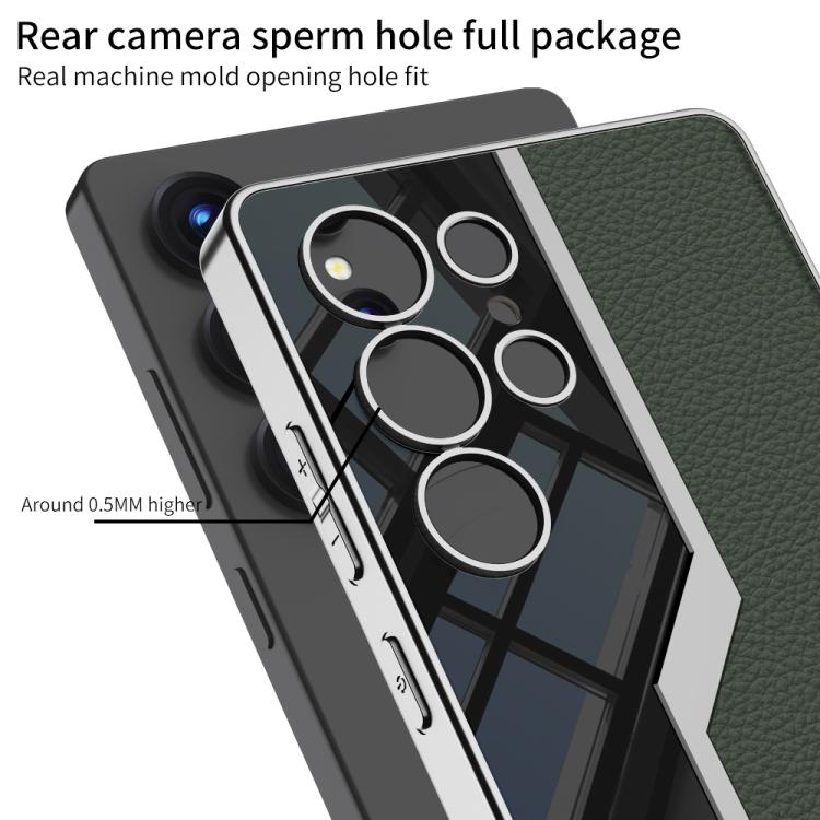 For Samsung Galaxy S25 Ultra 5G GKK Plating TPU + Leather Supercar Full Coverage Phone Case(Grey) by GKK