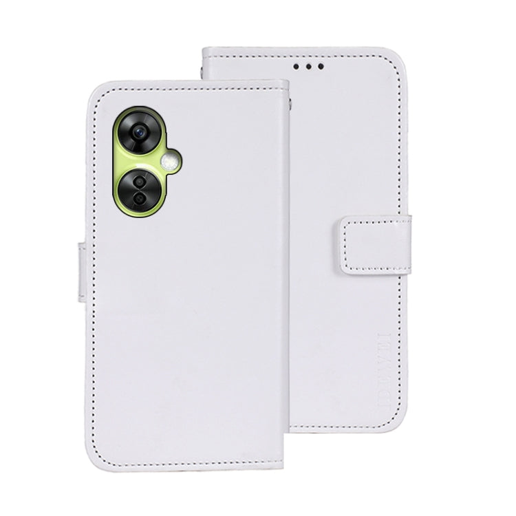 For OnePlus Nord CE 3 Lite idewei Crazy Horse Texture Leather Phone Case(White) by idewei
