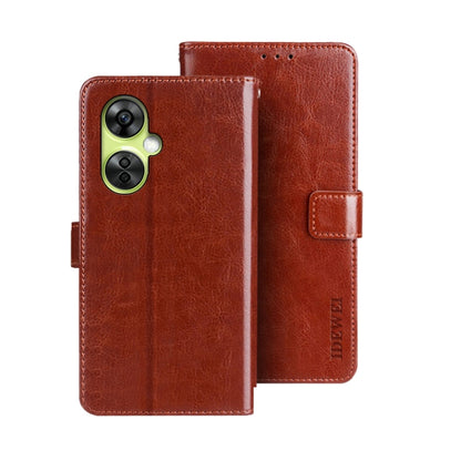 For OnePlus Nord CE 3 Lite idewei Crazy Horse Texture Leather Phone Case(Brown) by idewei