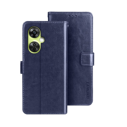 For OnePlus Nord CE 3 Lite idewei Crazy Horse Texture Leather Phone Case(Blue) by idewei