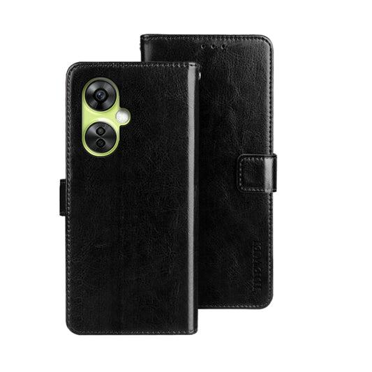 For OnePlus Nord CE 3 Lite idewei Crazy Horse Texture Leather Phone Case(Black) by idewei