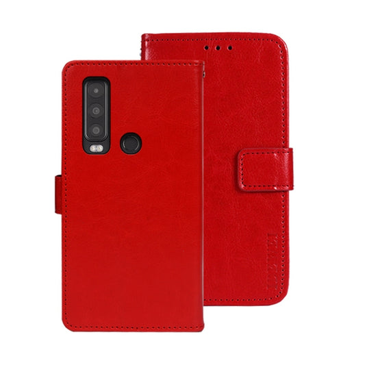 For CAT S75 idewei Crazy Horse Texture Leather Phone Case(Red) by idewei
