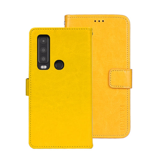 For CAT S75 idewei Crazy Horse Texture Leather Phone Case(Yellow) by idewei