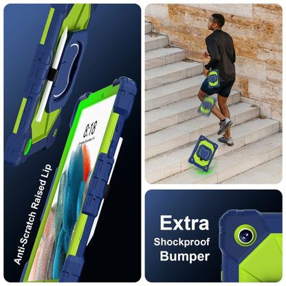 For Samsung Galaxy Tab A8 10.5 2021 Contrast Color Robot Silicone Hybrid PC Tablet Case(Navy Yellow Green) by bashfashion