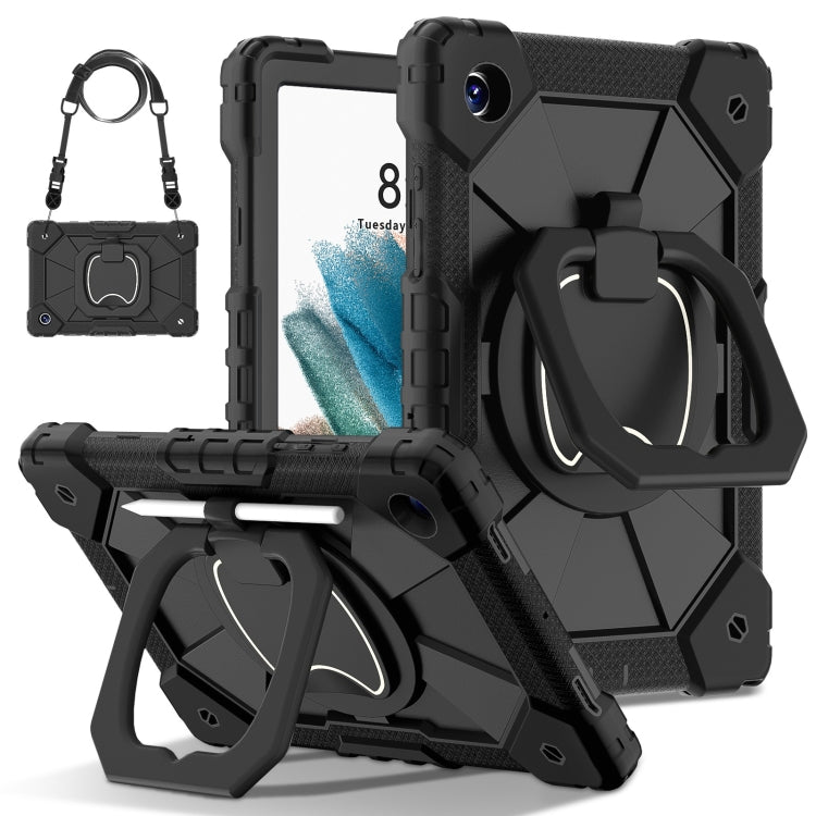 For Samsung Galaxy Tab A8 10.5 2021 Contrast Color Robot Silicone Hybrid PC Tablet Case(Black) by bashfashion