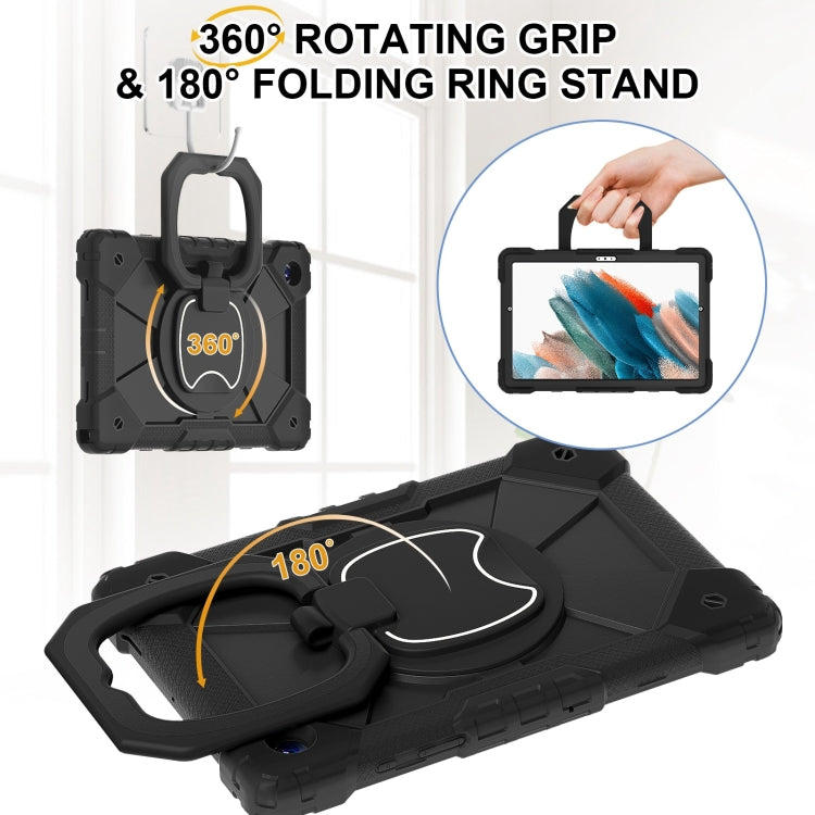 For Samsung Galaxy Tab A8 10.5 2021 Contrast Color Robot Silicone Hybrid PC Tablet Case(Black) by bashfashion