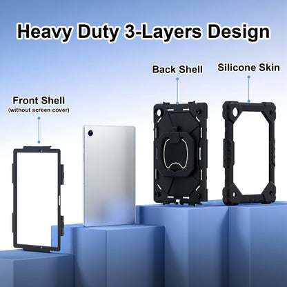 For Samsung Galaxy Tab A8 10.5 2021 Contrast Color Robot Silicone Hybrid PC Tablet Case(Black) by bashfashion