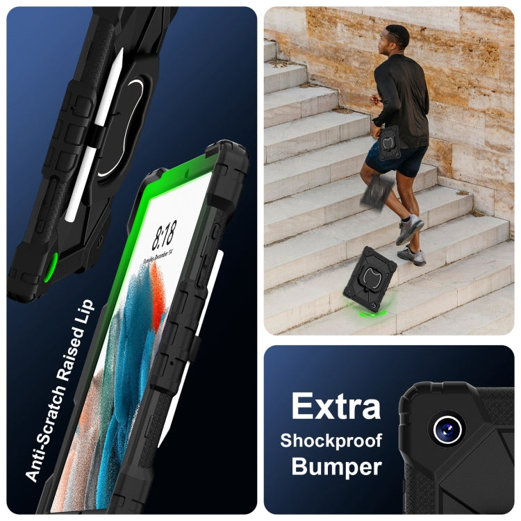 For Samsung Galaxy Tab A8 10.5 2021 Contrast Color Robot Silicone Hybrid PC Tablet Case(Black) by bashfashion