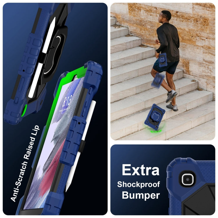 For Samsung Galaxy Tab A7 Lite 2021 Contrast Color Robot Silicone Hybrid PC Tablet Case(Navy Black) by bashfashion