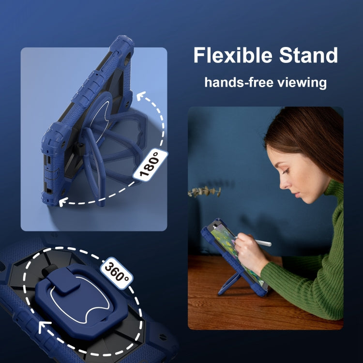 For Samsung Galaxy Tab A7 Lite 2021 Contrast Color Robot Silicone Hybrid PC Tablet Case(Navy Black) by bashfashion