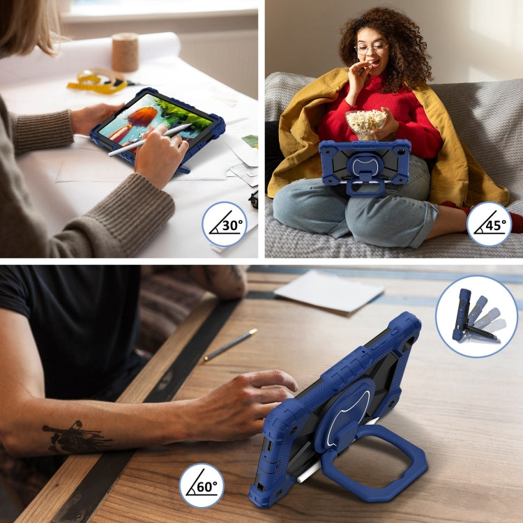 For Samsung Galaxy Tab A7 Lite 2021 Contrast Color Robot Silicone Hybrid PC Tablet Case(Navy Black) by bashfashion