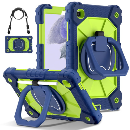 For Samsung Galaxy Tab A7 Lite 2021 Contrast Color Robot Silicone Hybrid PC Tablet Case(Navy Yellow Green) by bashfashion