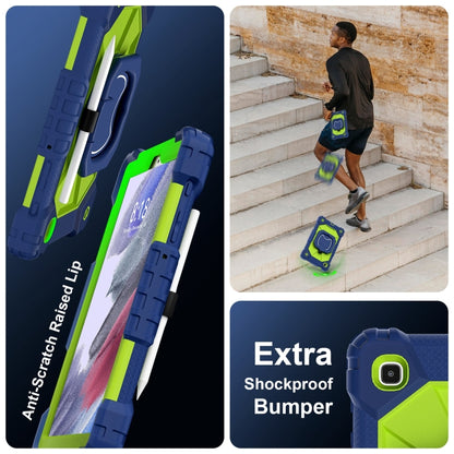 For Samsung Galaxy Tab A7 Lite 2021 Contrast Color Robot Silicone Hybrid PC Tablet Case(Navy Yellow Green) by bashfashion