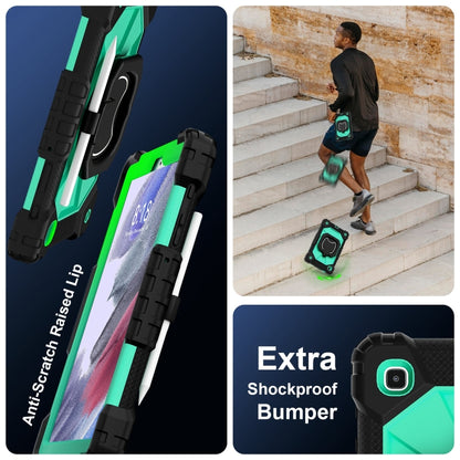 For Samsung Galaxy Tab A7 Lite 2021 Contrast Color Robot Silicone Hybrid PC Tablet Case(Black Mint Green) by bashfashion