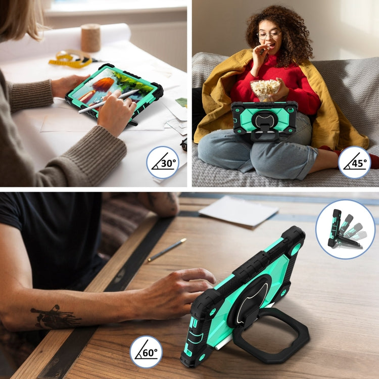 For Samsung Galaxy Tab A7 Lite 2021 Contrast Color Robot Silicone Hybrid PC Tablet Case(Black Mint Green) by bashfashion