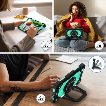 For Samsung Galaxy Tab A7 Lite 2021 Contrast Color Robot Silicone Hybrid PC Tablet Case(Black Mint Green) by bashfashion