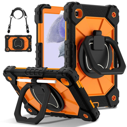 For Samsung Galaxy Tab A7 Lite 2021 Contrast Color Robot Silicone Hybrid PC Tablet Case(Black Orange) by bashfashion