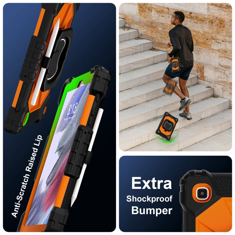 For Samsung Galaxy Tab A7 Lite 2021 Contrast Color Robot Silicone Hybrid PC Tablet Case(Black Orange) by bashfashion